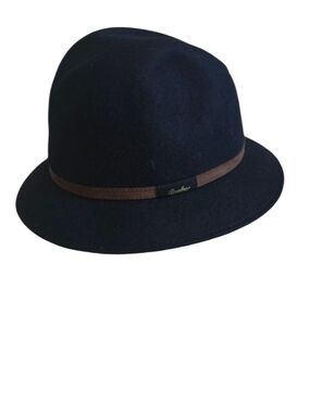 Borsalino Traveler Medium Brim Hat Fur Felt Black  Fedora Size 7 3/8 6 1/2 60